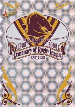 2008 NRL Centenary - Holofoil Club Logos #CL1 Brisbane Broncos Front